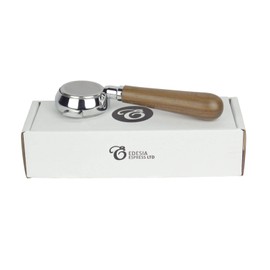 Bottomless Portafilter for Iberital 58 mm Espresso Machines - Walnut Handle, 21g Strainer - 3 Cups