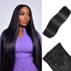 Nuzusa Clip in Hair Extensions Real Human Hair,100% Brazilian Remy