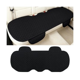 Zpana Car Back Seat Cover, Non-Slip Vehicle Rear Seat Bottom Cushion Pad with Storage Pockets, Comfortable Automotive Back Bench Protector, Universal for SUV Automobile Truck (Black)