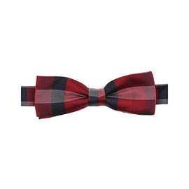 Venti Men's Textured Bow Tie Patterned Fashionable Check Pattern, Rich Red