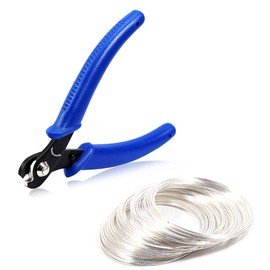 SPEEDWOX 100 Loops Silver Memory Wire 5 Inches Memory Wire Cutting Pliers Set for Bracelet Jewelry Making Memory Beading Wire Cutter Hobby Work Tool Arts Crafts Making Supplies