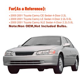 PIAOYUE- For 1997 1998 1999 Toyota Camry Halogen Front Headlights Assembly Headlamps w/Corner Lights Left+Right Side 1 Pair Chrome Housing Clear Lens