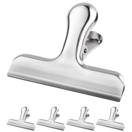 Caianwin Pack of 5 Large 76 mm Metal Clips for Bags, Food and Photo for Home, Kitchen, School and Office