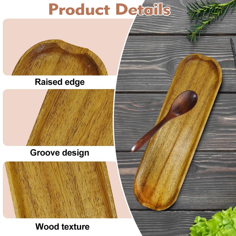 Spoon Rest Kitchen, Special Retro Brown Wooden Long Shape Cooking
