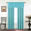 Turquoize Solid Blackout Valance, Short Curtains, Scalloped Window Treatment, Aqua,