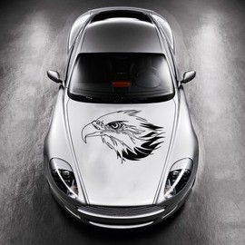 Vinyl Decals for Car Hood Animal Flaming Tribal Eagle Bird Wings Sticker Art Any Vehicle Window Graphics Mural (4908)