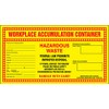 Accuform Signs MHZW22EVC Adhesive-Poly Vinyl Hazardous Waste Label, Workplace Accumulation