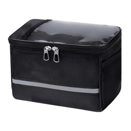 Disnace Waterproof Handlebar Bag for Bicycle, Front Pocket with Reflective Strips & Zip, Compact, Robust Oxford Fabric, Suitable for Road Bike, Mountain Bike, E-Bike (20 x 10 x 17 cm)