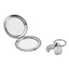 Solid Silver-Tone Compact Mirror and Key Ring Set 6.25"