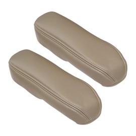 Priprilod 2pcs Leather Tan Seat Armrest Replacement Cover Compatible with Ford F250 F350 Excursion Lariat 1999-2007