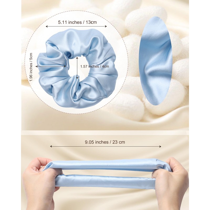 WELROG Double Layer 19 Momme Silk Sleep Cap with Silk
