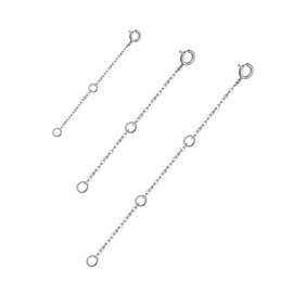 AOBOCO 925 Sterling Silver Chain Extenders for Necklace Bracelet with Gift Box (Set 2'',3'',&4'')