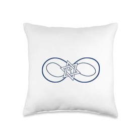 Infinity, Star of David, Men, Women and Youth Throw Pillow