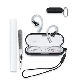 Case for Nothing Ear (Open) Open-Ear Headphones 2024, WUNIAK Soft Silicone Cover for Nothing Ear Open Protective Portable Scratch Shock Resistant Shell with Cleaner Kit & Carabiner & Lanyard，Black