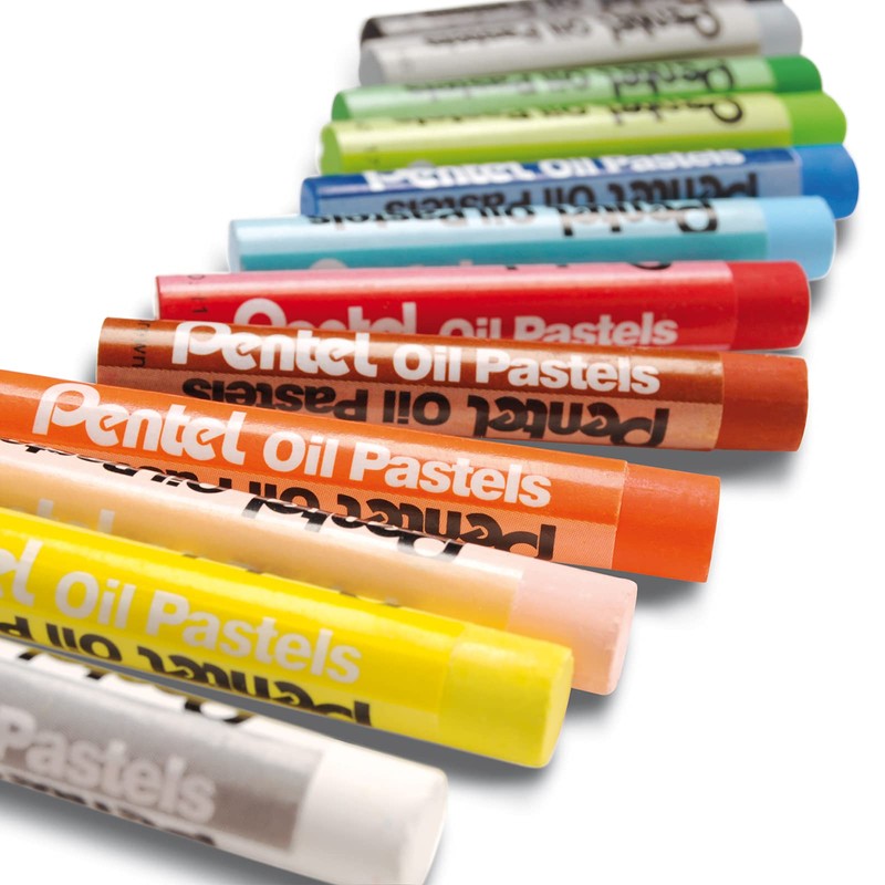 Colores Pastel Aceite Pentel Caja con 12 Piezas- PHN-12