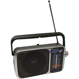 Panasonic RF-2400D / RF-2400 Portable FM/AM Radio with AFC Tuner + 4 X Panasonic AA Batteries + Starter Bundle