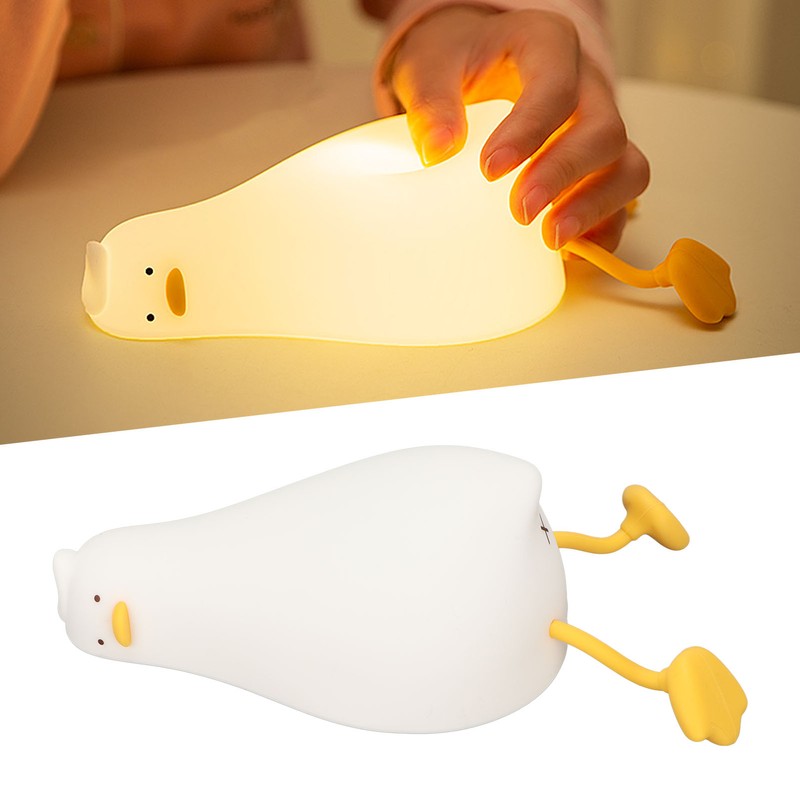 Lying Flat Duck Night Light 3 Levels Brightness Cute Warm