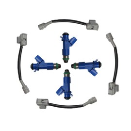 Aquiver Auto Parts New Set of 4 Plug & Play Adapters and 4pcs Fuel Injectors for Honda Acura RDX 410cc 16450-RWC-A01 16450RWCA01