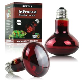 LUCKY HERP 75W Reptile Heat Lamp Bulbs 2 Pack, Reptiles & Amphibians Infrared Basking Spot Lamp, Heat Light Bulb for Turtle, Bearded Dragon, Lizard