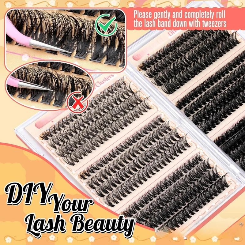 Calphidar Eyelash Clusters Lash Clusters Wispy Individual Lashes 476PCS D-curly