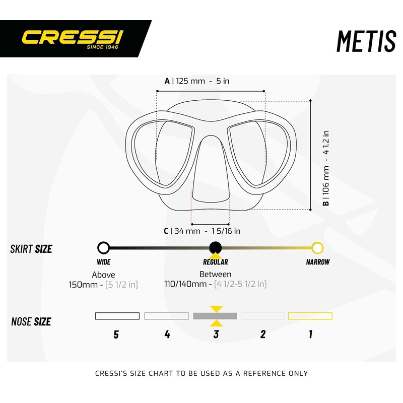 Cressi Metis, Negro/Negro, Clear Lens