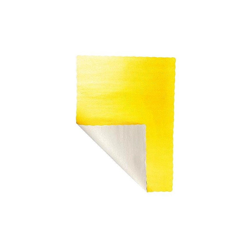 Paper Placemats - Disposable - Scalloped Edge (Yellow, 100)