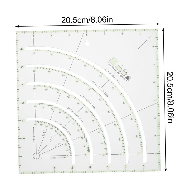 TEHAUX Acrylic Quilting Ruler Durable Patchwork Tailor Ruler for DIY