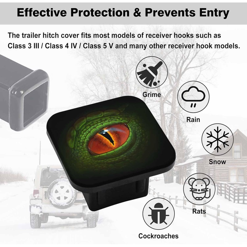 Swono Trailer Hitch Covers Crocodile Orange Eyes 2 inch Hitch