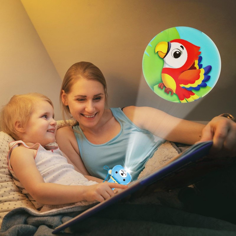 Kids Flashlight Projector Torch, Smooth Story Torches Projector Light, 24