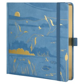 TIEFOSSI Bullet Dotted Journal Notebook, Dot Grid Notebook for Women Men, Hardcover PU Leather Journal, 160 GSM Thick Paper, 160 Numbered Pages with Gold Edge, 8 x 8 Inch