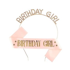 Birthday Crown for Girls Daughter Granddaughter Birthday Gifts for Birthday Girl Rhinestones Headband for Birthday Party Accessories Happy Birthday Sash And Tiara for Women Set