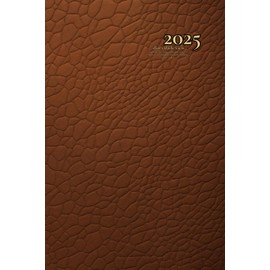 2025 Diary Daily View a5: " Leather Print " Planner - Hourly - Day to Page - Australian - Soft Cover - Organiser - No Ringbound or Spiral - For Business, Teacher and Student,... Men & Women.