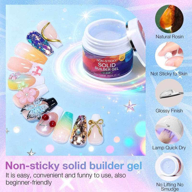 GELLAKTIK All-in-One Solid Builder Nail Gel Kit: 60g Hard Gel