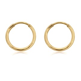 AVORA 14K Yellow Gold-Filled 1.25 mm Thick 9.5mm Endless Hoop Earrings