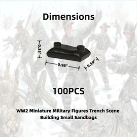 Eastcom WW2 Toy Soldiers Black Military Small Sandbags 100-Piece Set Compatible with Famous Building Blocks Brands