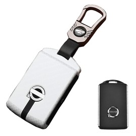 LETINGFAR Key Case for Volvo Smart Key Case, Key Cover, Zinc Alloy, Volvo Dedicated Design A, 3 Buttons, Key Holder, For Volvo XC60xc40xc90s60s90v60v90, etc, white