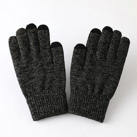 Dinghaole one pair Knitted gloves autumn padded thickened touch screen knitted cycling cold anti-slip offset printing winter warm gloves