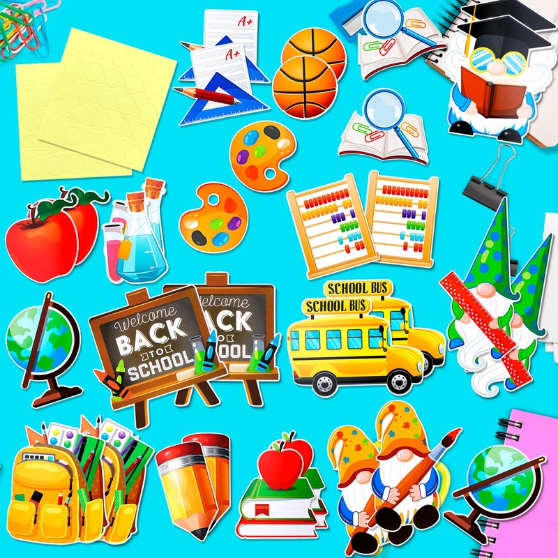 HOWAF 32pcs Welcome Back to School Bulletin Board Decorations, Back