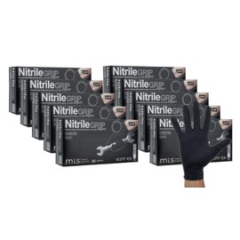 MTS Safety & Protection Disposable Gloves XL - 500 Pieces/Box Nitrile Gloves Black Gloves Nitrile Diamond Structure Grip - Disposable Gloves Powder-Free & Latex-Free Rubber Gloves (XL, Pack of 500)