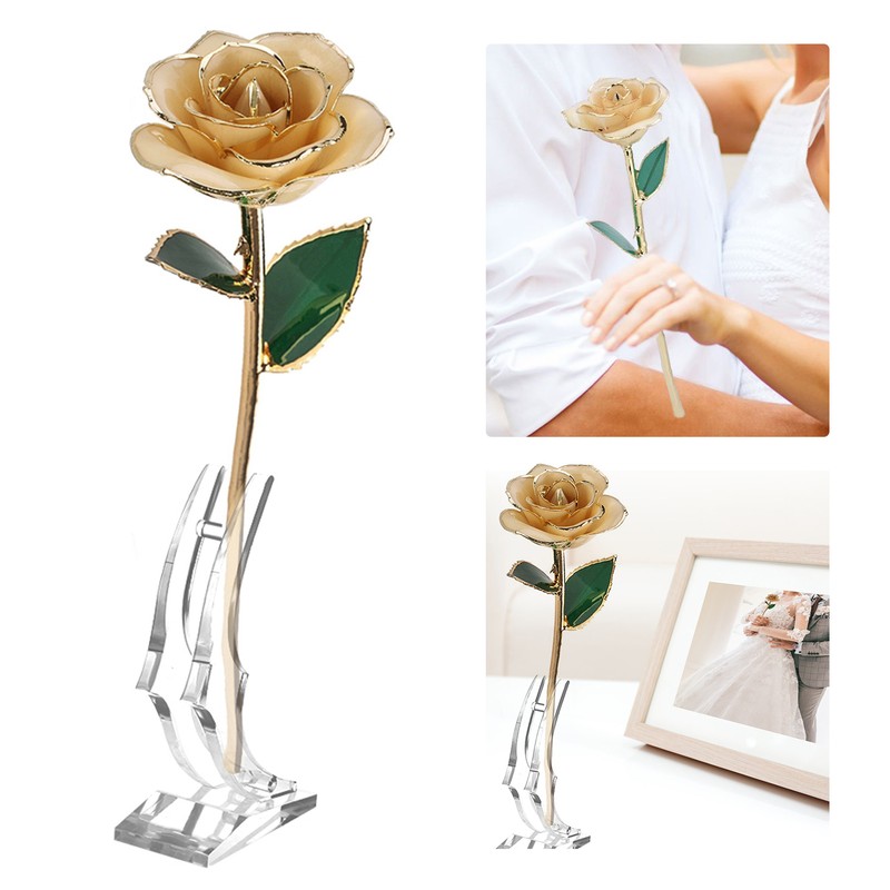 Gold Rose 24K Gold Plated Rose Gift Ornament for Birthday