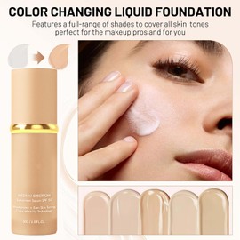 SHEBEEDO 4 in 1 Foundation Medium Spectrum SPF50+ Long Wear Waterproof Medium Full Coverage Concealer Hydrating Color Changing Foundation Tinted Moisturiser For Women 30ml