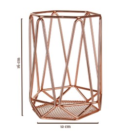 Premier Housewares Vertex Utensil Holder - Copper Plated,12 x 12 x 16 cm