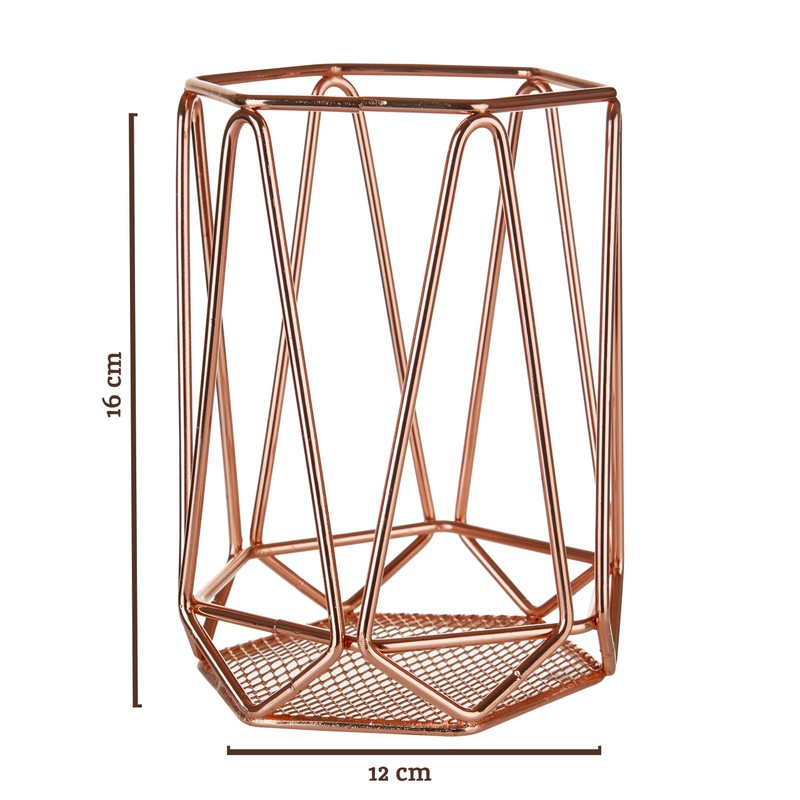 Premier Housewares Vertex Utensil Holder - Copper Plated,12 x 12