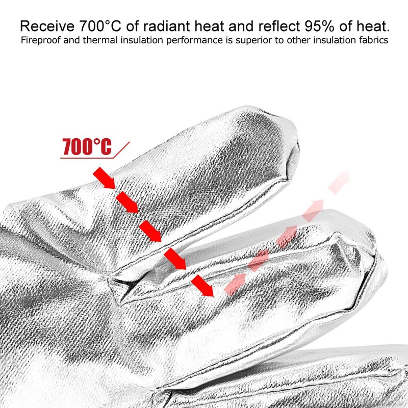 700℃ High Temperature Resistance five Finger Thick Gloves Radiation Resistant