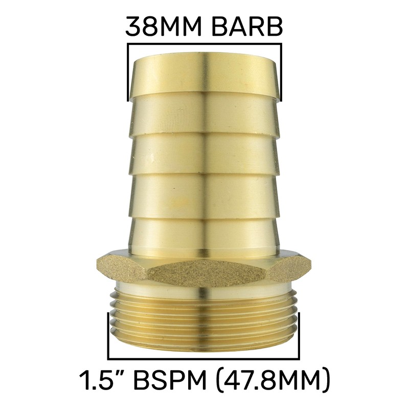 Solid Brass Pipe hosetails to Male bsp Thread for Pumps,Filters