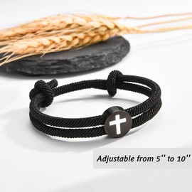 Leyung First Communion Gifts for Boys Catholic, 1st Holy Communion Decorations Christian Cross Bracelet, Christening Gifts for Teen Boys Grandson Son Godson Nephew Brother