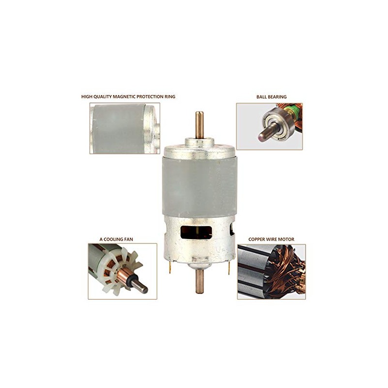 DC24V 12V 775 Motor 50W High Performance Double Shaft DC