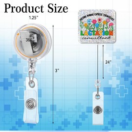 PUVOXHO Helping Mamas Express Themselves Funny Glitter Badge Reel, Retractable Badge Holder with Alligator Clip for Obstetrics OB Nurse Neonatal Nurses, Lactation Consultant Office Gifts