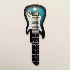 Surf Green Electric Guitar Shaped Rockin' Key Kwikset KW1 KW10