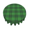BETGINY Checkered St.Patrick's Day Tablecloth Round 60 Inch,Green Plaid Table